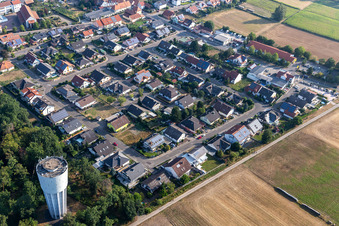 Raiffeisenring at the water tower in Hatzenbühl in the state Rhineland-Palatinate, Germany