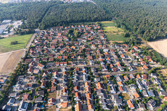 Aerial view of At the clay pits in Rheinzabern in the state Rhineland-Palatinate, Germany