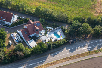 District Hardtwald in Neupotz in the state Rhineland-Palatinate, Germany viewn from the air