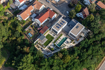 Aerial view of St. George Street in the district Hardtwald in Neupotz in the state Rhineland-Palatinate, Germany