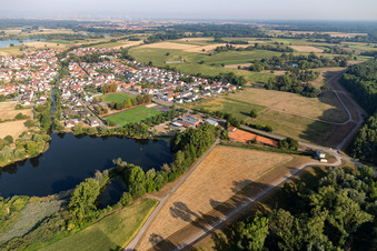 Leimersheim in the state Rhineland-Palatinate, Germany seen from above