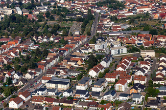 Rülzheim in the state Rhineland-Palatinate, Germany from above