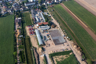 Kugelmann Biogemüse New production hall in Kandel in the state Rhineland-Palatinate, Germany from the plane