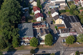 Aerial view of Ghetto doors/windows sun protection in Kandel in the state Rhineland-Palatinate, Germany