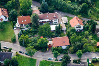 Ehbühl, Kirchhalde in Herrenberg in the state Baden-Wuerttemberg, Germany from the plane