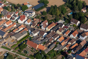 Saarstr in Kandel in the state Rhineland-Palatinate, Germany seen from a drone