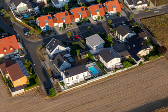 Aerial photograpy of District Hardtwald in Neupotz in the state Rhineland-Palatinate, Germany