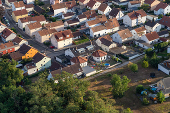 District Hardtwald in Neupotz in the state Rhineland-Palatinate, Germany seen from above