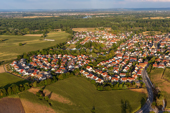 Leimersheim in the state Rhineland-Palatinate, Germany from the plane