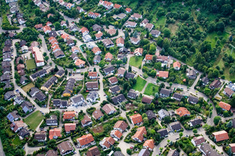 Drone recording of Ehbühl, Kirchhalde in Herrenberg in the state Baden-Wuerttemberg, Germany