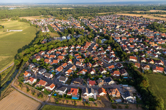Leimersheim in the state Rhineland-Palatinate, Germany from the drone perspective