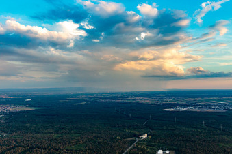Rain across the Rhine in Westheim in the state Rhineland-Palatinate, Germany