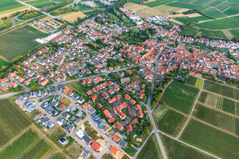 New development area at Wingertsberg in Insheim in the state Rhineland-Palatinate, Germany from above
