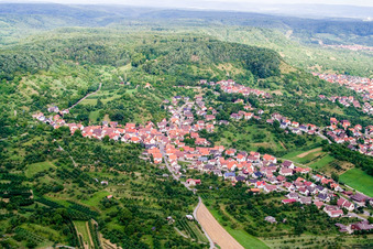 Town View of the streets and houses of the residential areas in the district Moenchberg in Herrenberg in the state Baden-Wurttemberg, Germany