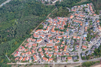 Aerial view of District Sondernheim in Germersheim in the state Rhineland-Palatinate, Germany