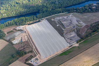 Landfill on the island of Flotzgrün in the district Berghausen in Römerberg in the state Rhineland-Palatinate, Germany