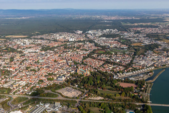 Speyer in the state Rhineland-Palatinate, Germany seen from above