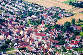 From the east in the district Altingen in Ammerbuch in the state Baden-Wuerttemberg, Germany