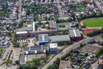 School building of the Grand-and factoryrealschule Linkenheim and AWO-Ortsverein Linkenheim-Hochstetten in Linkenheim-Hochstetten in the state Baden-Wuerttemberg, Germany