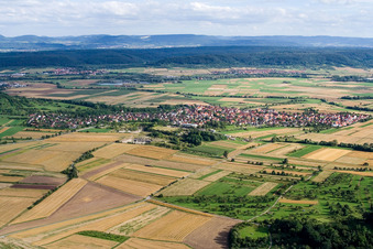From the north in the district Wurmlingen in Rottenburg am Neckar in the state Baden-Wuerttemberg, Germany