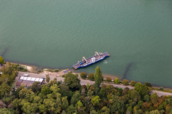 Rhine ferry Leimersheim-Leopoldshafen in the district Leopoldshafen in Eggenstein-Leopoldshafen in the state Baden-Wuerttemberg, Germany