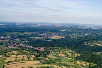 From the southwest in the district Niebelsbach in Keltern in the state Baden-Wuerttemberg, Germany