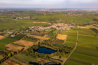Aerial photograpy of Göcklingen in the state Rhineland-Palatinate, Germany
