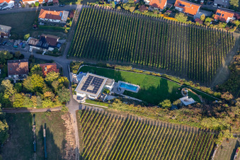 Bird's eye view of District Gleiszellen in Gleiszellen-Gleishorbach in the state Rhineland-Palatinate, Germany