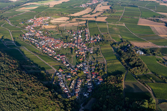 District Pleisweiler in Pleisweiler-Oberhofen in the state Rhineland-Palatinate, Germany out of the air