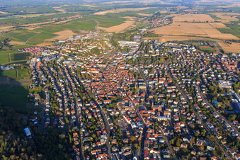 Oblique view of City view from the west in Bad Bergzabern in the state Rhineland-Palatinate, Germany