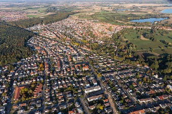 Bird's eye view of Jockgrim in the state Rhineland-Palatinate, Germany