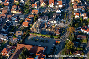 Construction site at Brahms-corner of Buchstraße in Jockgrim in the state Rhineland-Palatinate, Germany