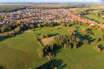 Aerial view of Park on Ziegelbergstrasse in Jockgrim in the state Rhineland-Palatinate, Germany