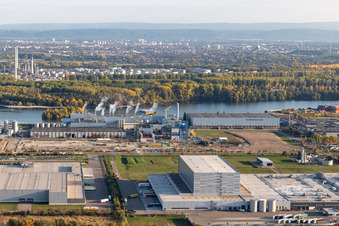 Palm paper mill, new gas/hydrogen power plant in Wörth am Rhein in the state Rhineland-Palatinate, Germany