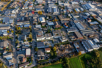 Foundation Church Computing Center Southwest Germany in the district Eggenstein in Eggenstein-Leopoldshafen in the state Baden-Wuerttemberg, Germany viewn from the air