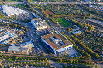 IKEA Karlsruhe and XXXLutz Mann Mobilia in the district Oststadt in Karlsruhe in the state Baden-Wuerttemberg, Germany