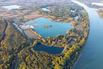Quarry lake on the Rhine with WOLFF&MÜLLER quartz movement in Hagenbach in the state Rhineland-Palatinate, Germany