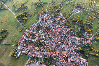 Town View of the streets and houses of the residential areas in Buechelberg in the state Rhineland-Palatinate, Germany