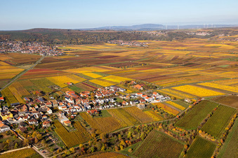 Oblique view of Herxheim am Berg in the state Rhineland-Palatinate, Germany