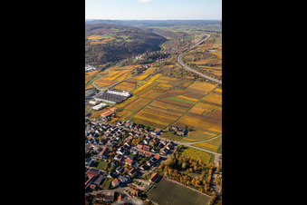 Neuleiningen in the state Rhineland-Palatinate, Germany from above
