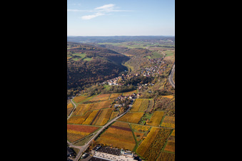 Neuleiningen in the state Rhineland-Palatinate, Germany seen from above