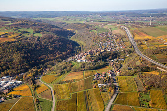 Neuleiningen in the state Rhineland-Palatinate, Germany viewn from the air