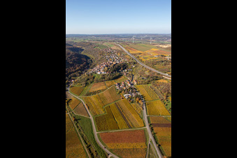 Drone image of Neuleiningen in the state Rhineland-Palatinate, Germany