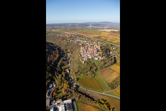 Aerial photograpy of Neulingen Castle in Neuleiningen in the state Rhineland-Palatinate, Germany