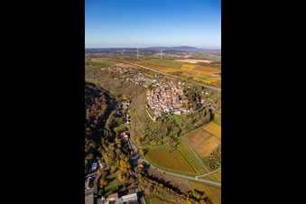 Neuleiningen in the state Rhineland-Palatinate, Germany from the drone perspective