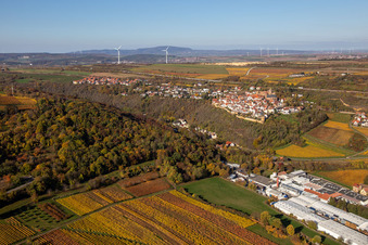 Neuleiningen in the state Rhineland-Palatinate, Germany from a drone