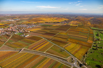 District Jerusalemsberg in Kirchheim an der Weinstraße in the state Rhineland-Palatinate, Germany from the drone perspective