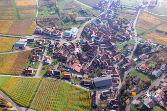District Gleiszellen in Gleiszellen-Gleishorbach in the state Rhineland-Palatinate, Germany viewn from the air