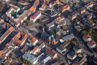 St. Martin Church on Ludwigsplatz in Bad Bergzabern in the state Rhineland-Palatinate, Germany