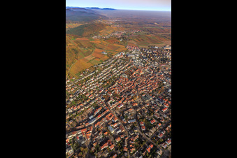 Aerial photograpy of City view from the south in Bad Bergzabern in the state Rhineland-Palatinate, Germany